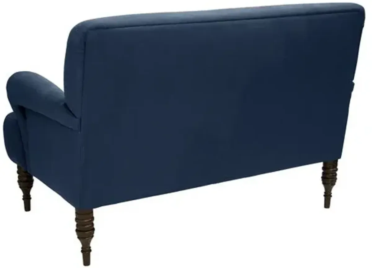 Nicolette Settee - Handcrafted - Blue