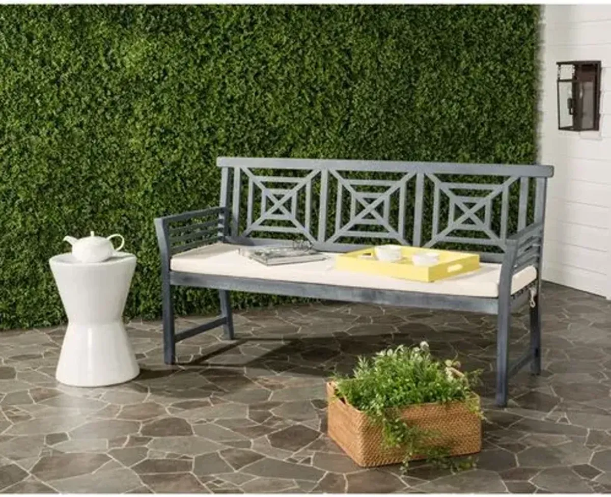 Angela Outdoor Bench - Ash Gray - Beige