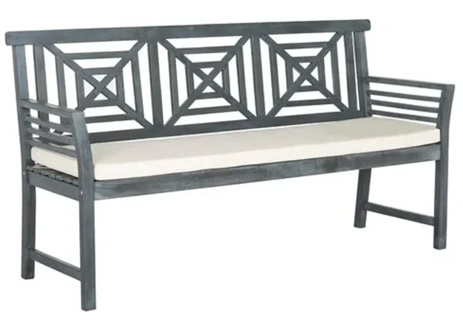 Angela Outdoor Bench - Ash Gray - Beige