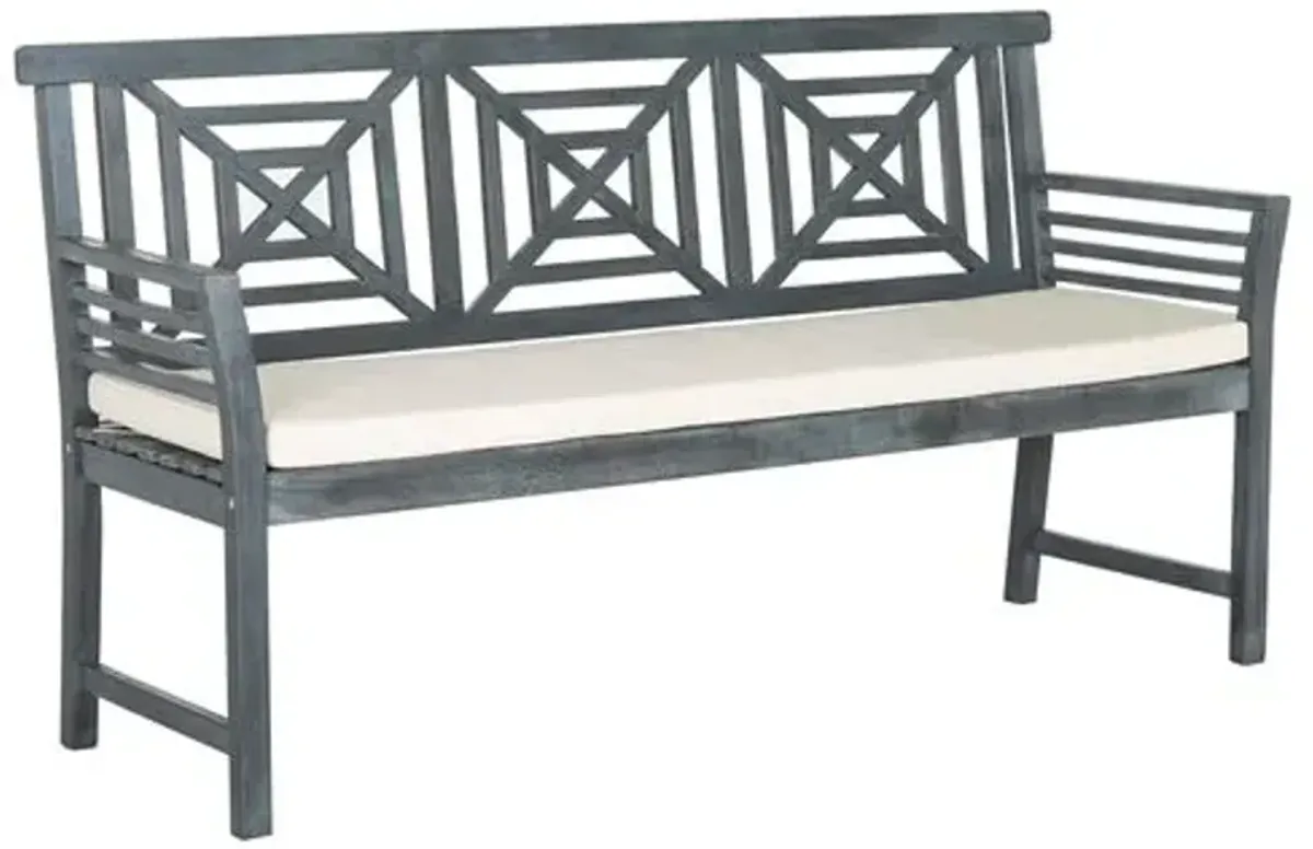 Angela Outdoor Bench - Ash Gray - Beige