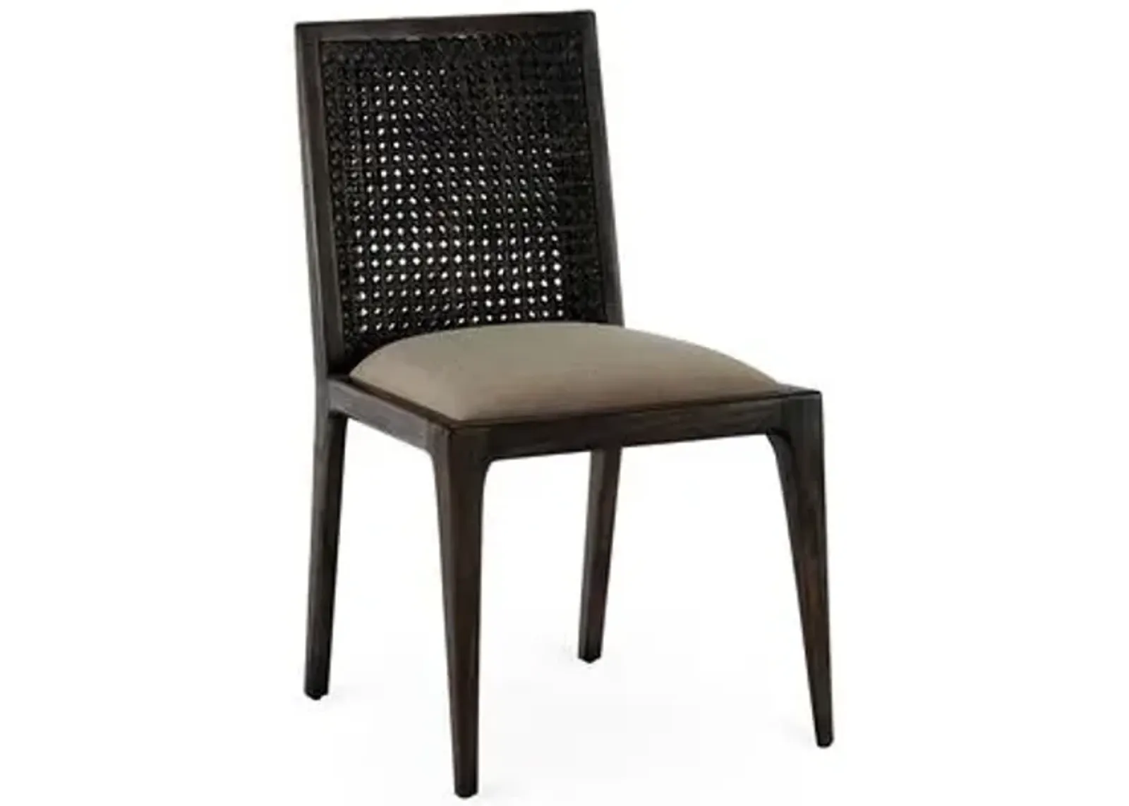 Messina Caned Side Chair - Dark Brown - Brownstone Furniture