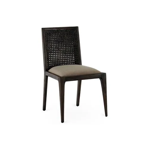 Messina Caned Side Chair - Dark Brown - Brownstone Furniture