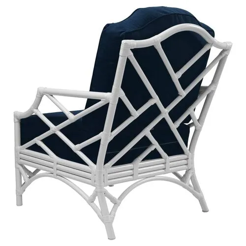 Chippendale Outdoor Lounge Chair - Navy - Blue