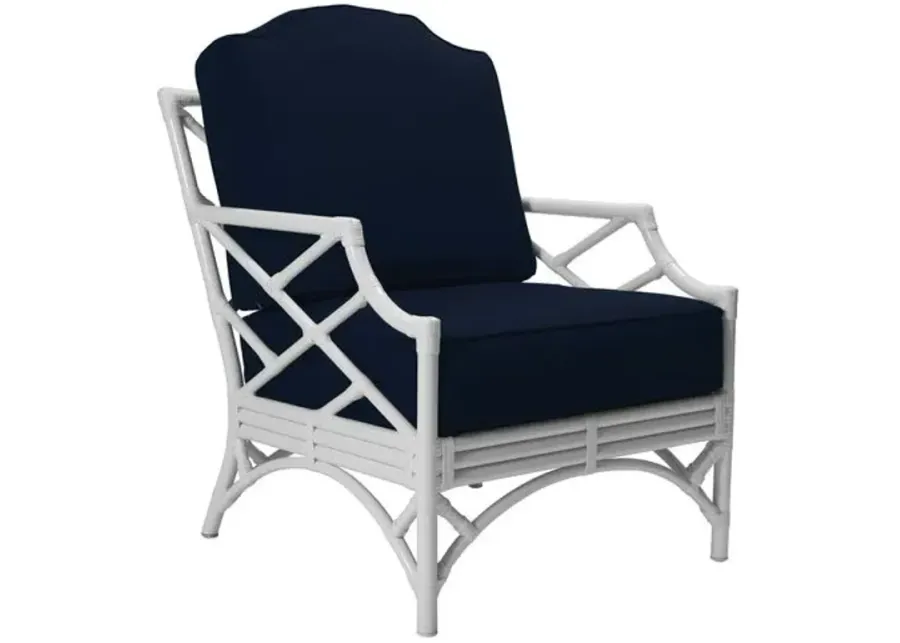 Chippendale Outdoor Lounge Chair - Navy - Blue