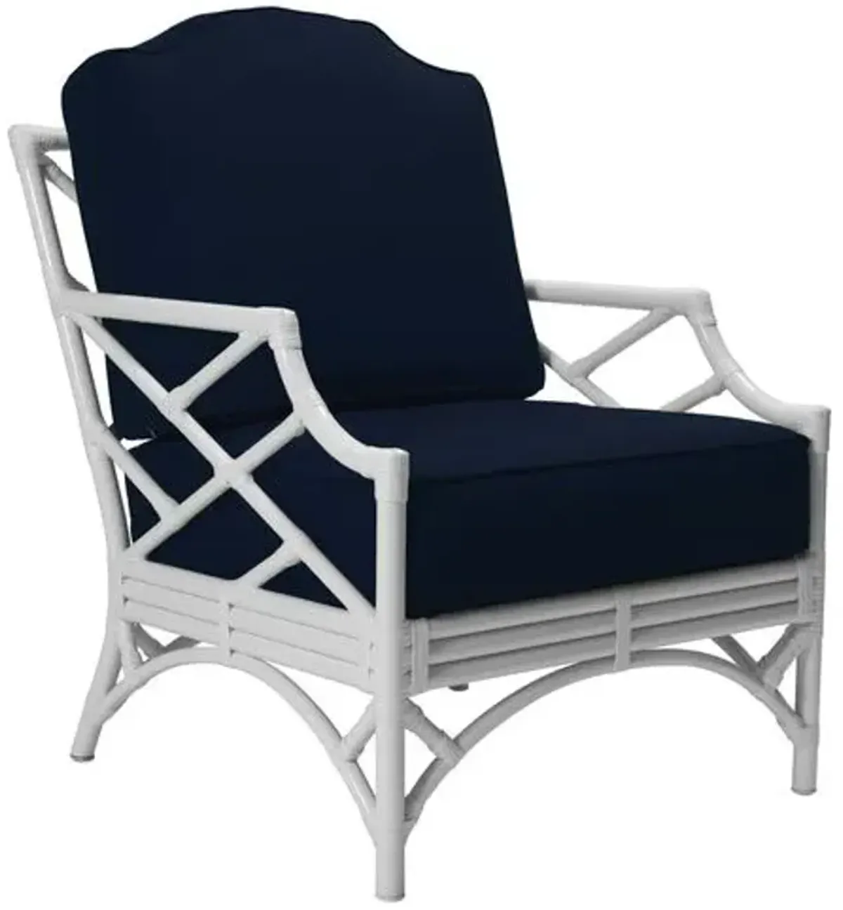 Chippendale Outdoor Lounge Chair - Navy - Blue