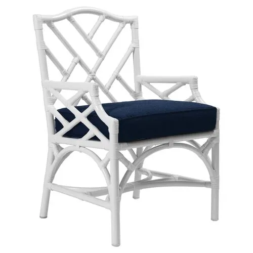 Chippendale Outdoor Armchair - Navy Sunbrella - Blue