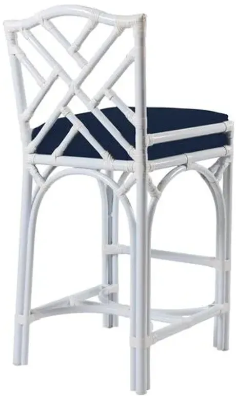 Chippendale Outdoor Barstool - Navy Sunbrella - Blue