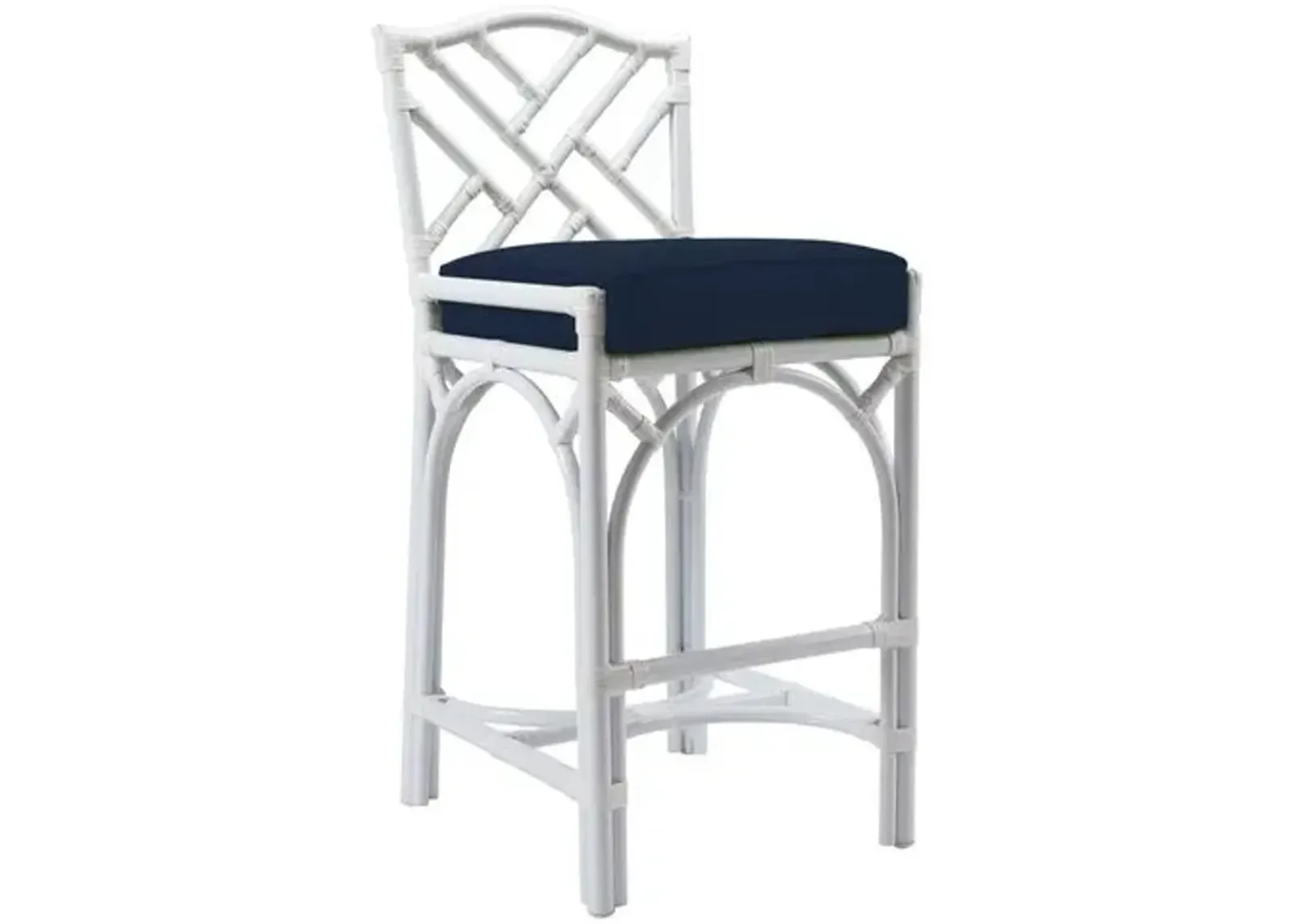 Chippendale Outdoor Barstool - Navy Sunbrella - Blue