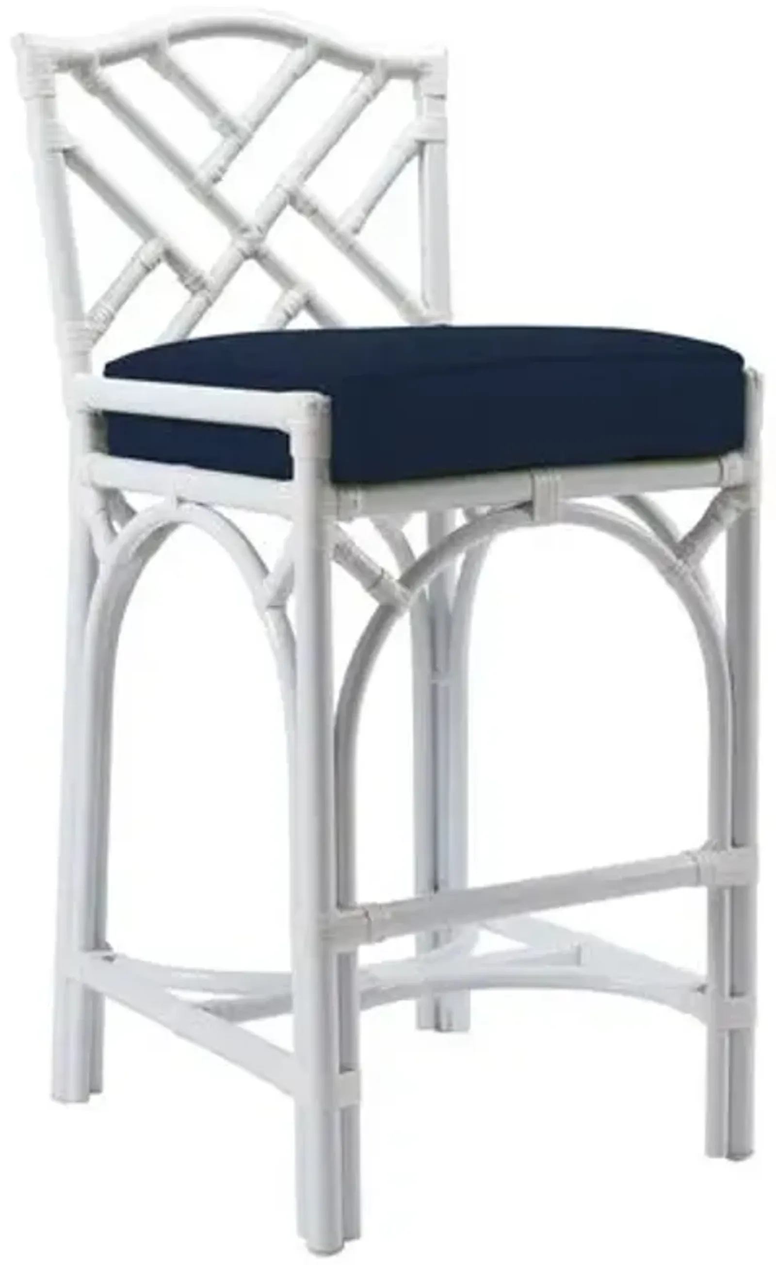 Chippendale Outdoor Barstool - Navy Sunbrella - Blue