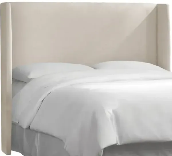 Kelly Linen Wingback Headboard - Handcrafted - Beige