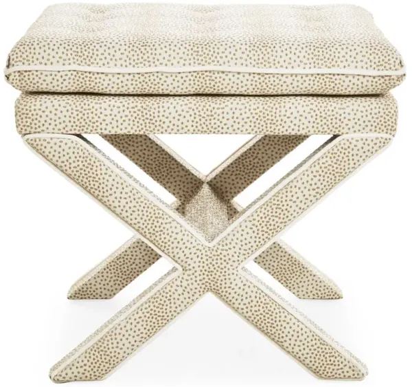 Dalton Pillow-Top Ottoman, Beige Dots