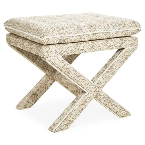 Dalton Pillow-Top Ottoman - Beige Dots