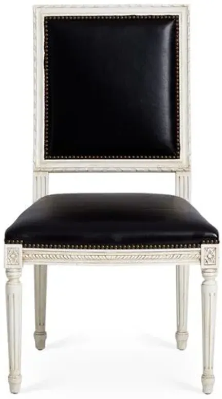 Exeter Side Chair - Black Leather