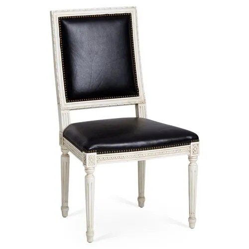 Exeter Side Chair - Black Leather