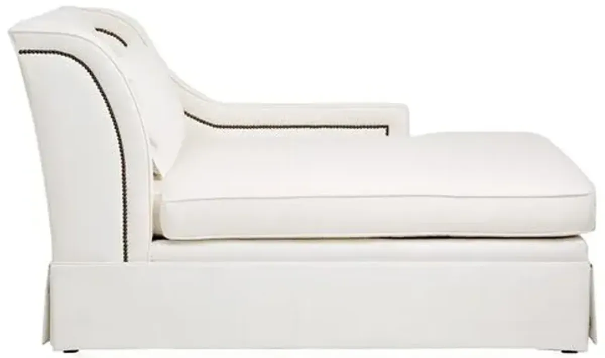 Roslin Right-Facing Skirted Chaise - White Linen - Comfortable, Sturdy, Stylish