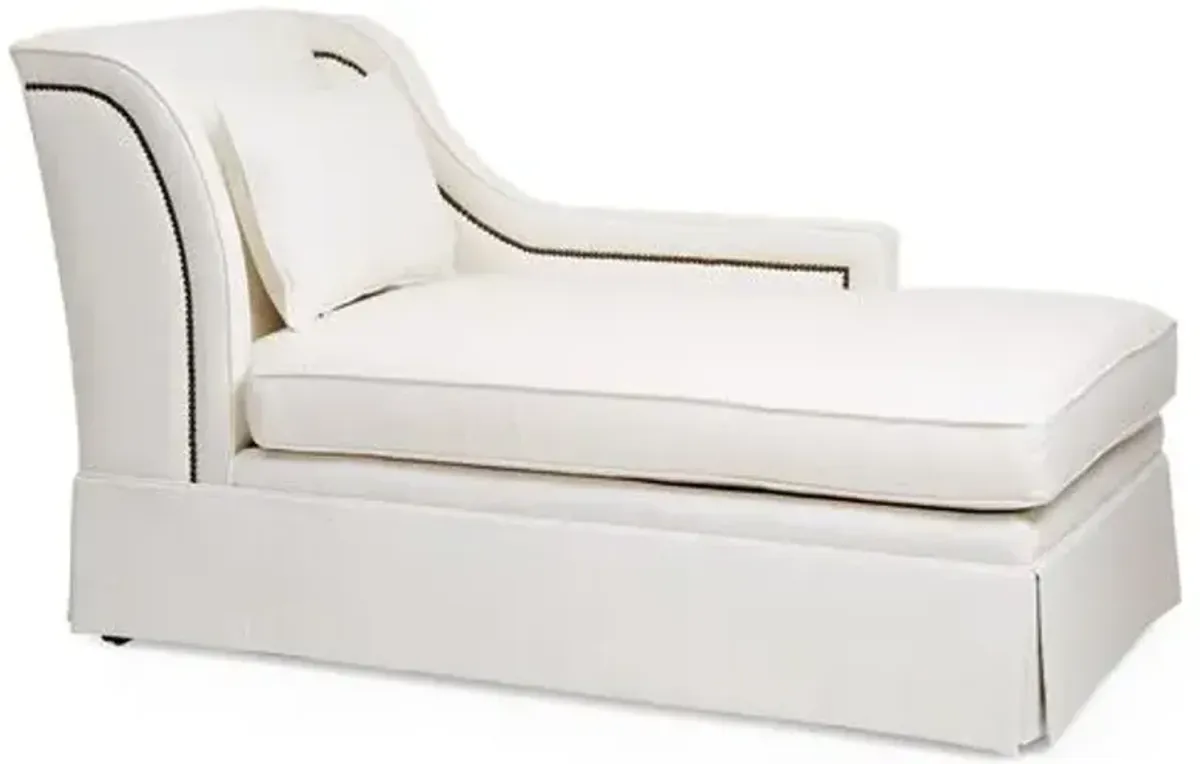 Roslin Right-Facing Skirted Chaise - White Linen - Comfortable, Sturdy, Stylish