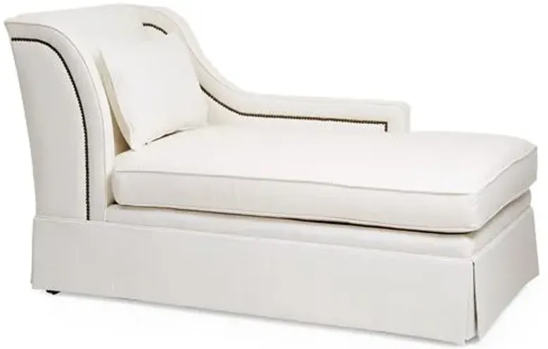 Roslin Right-Facing Skirted Chaise - White Linen - Comfortable, Sturdy, Stylish