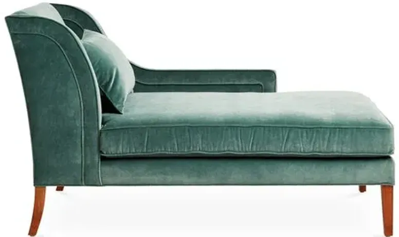 Roslin Right-Facing Chaise - Jade Velvet - Green - Comfortable, Sturdy, Stylish