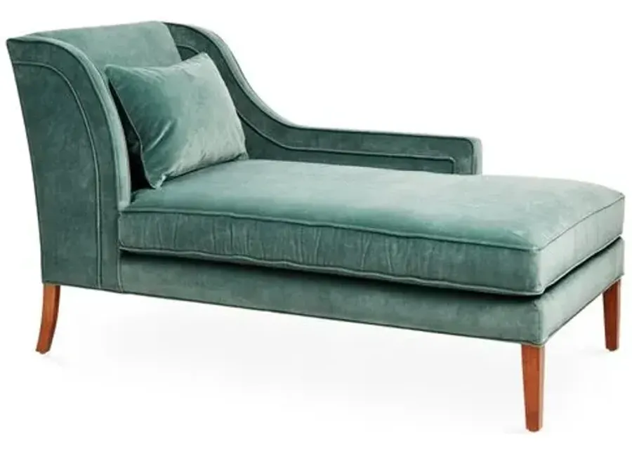 Roslin Right-Facing Chaise - Jade Velvet - Green - Comfortable, Sturdy, Stylish