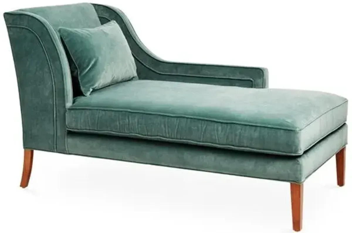 Roslin Right-Facing Chaise - Jade Velvet - Green - Comfortable, Sturdy, Stylish