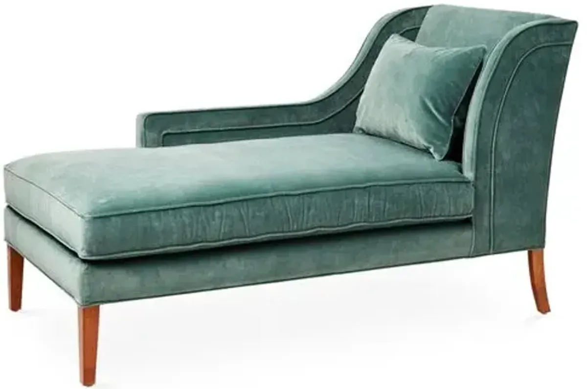 Roslin Left-Facing Chaise - Jade Velvet - Green - Comfortable, Sturdy, Stylish