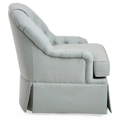 Marlowe Swivel Club Chair - Sea Linen