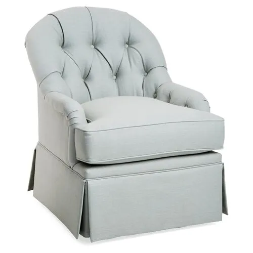 Marlowe Swivel Club Chair - Sea Linen