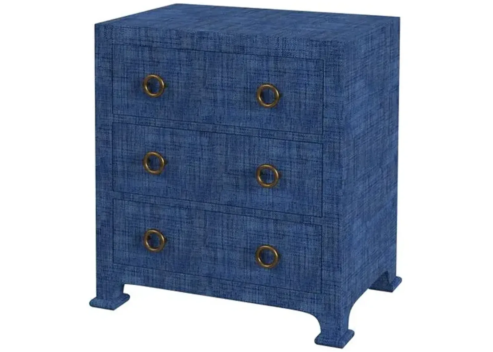 Kos 3-Drawer Raffia Nightstand