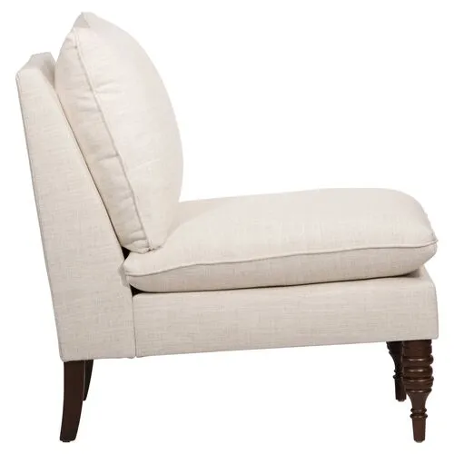 Daphne Linen Slipper Chair - Ivory