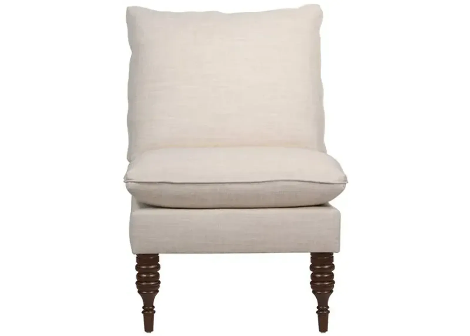 Daphne Linen Slipper Chair - Ivory