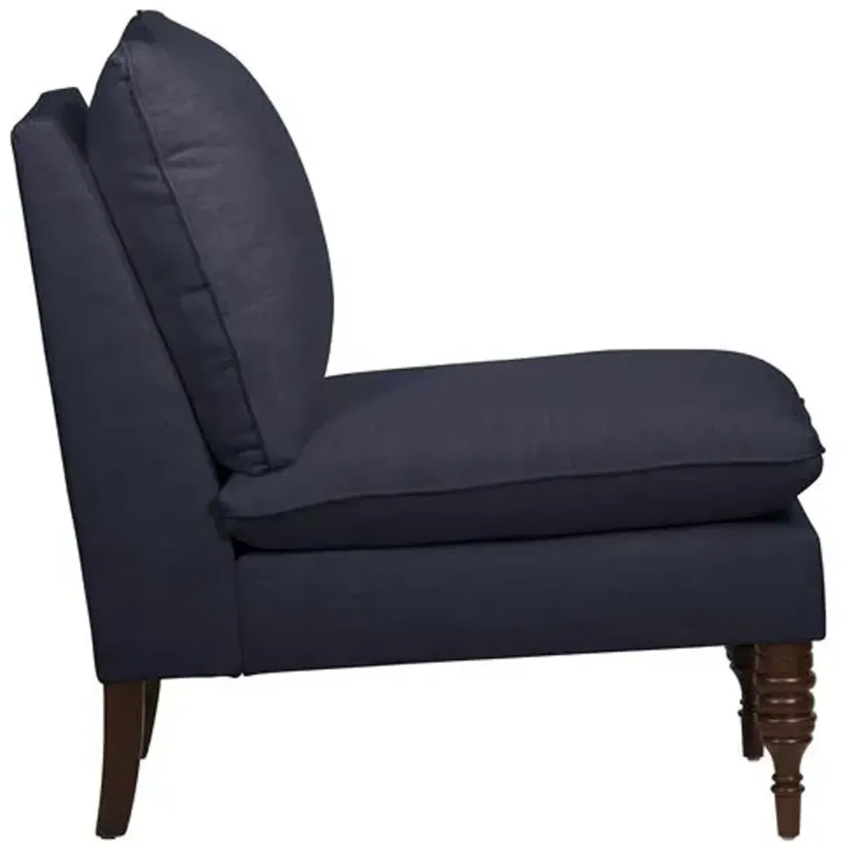 Daphne Linen Slipper Chair - Blue