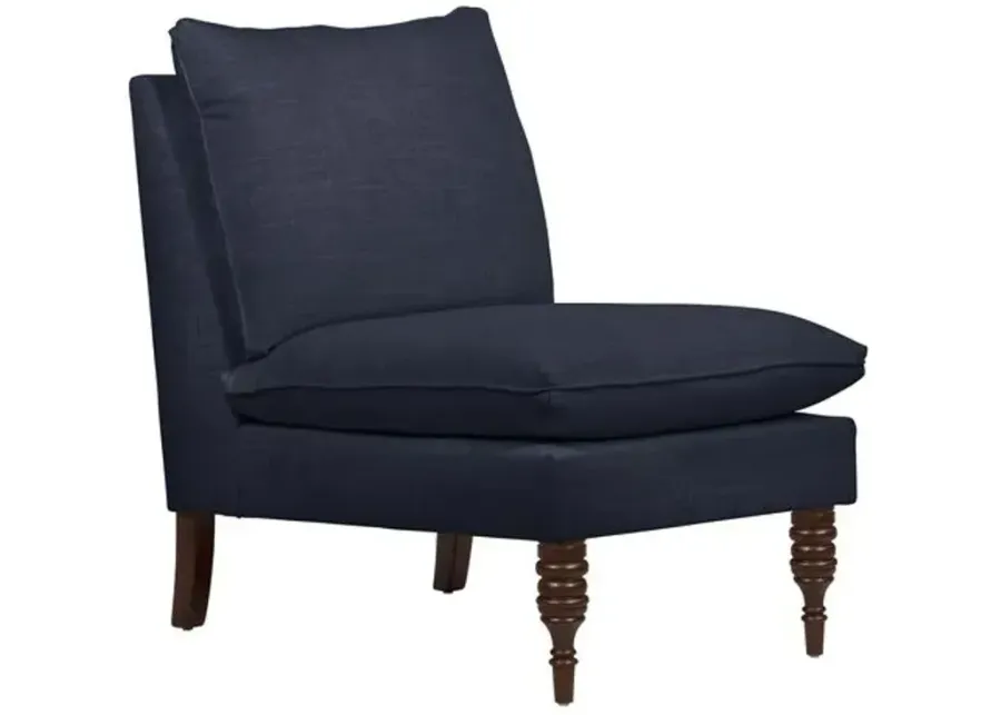 Daphne Linen Slipper Chair - Blue