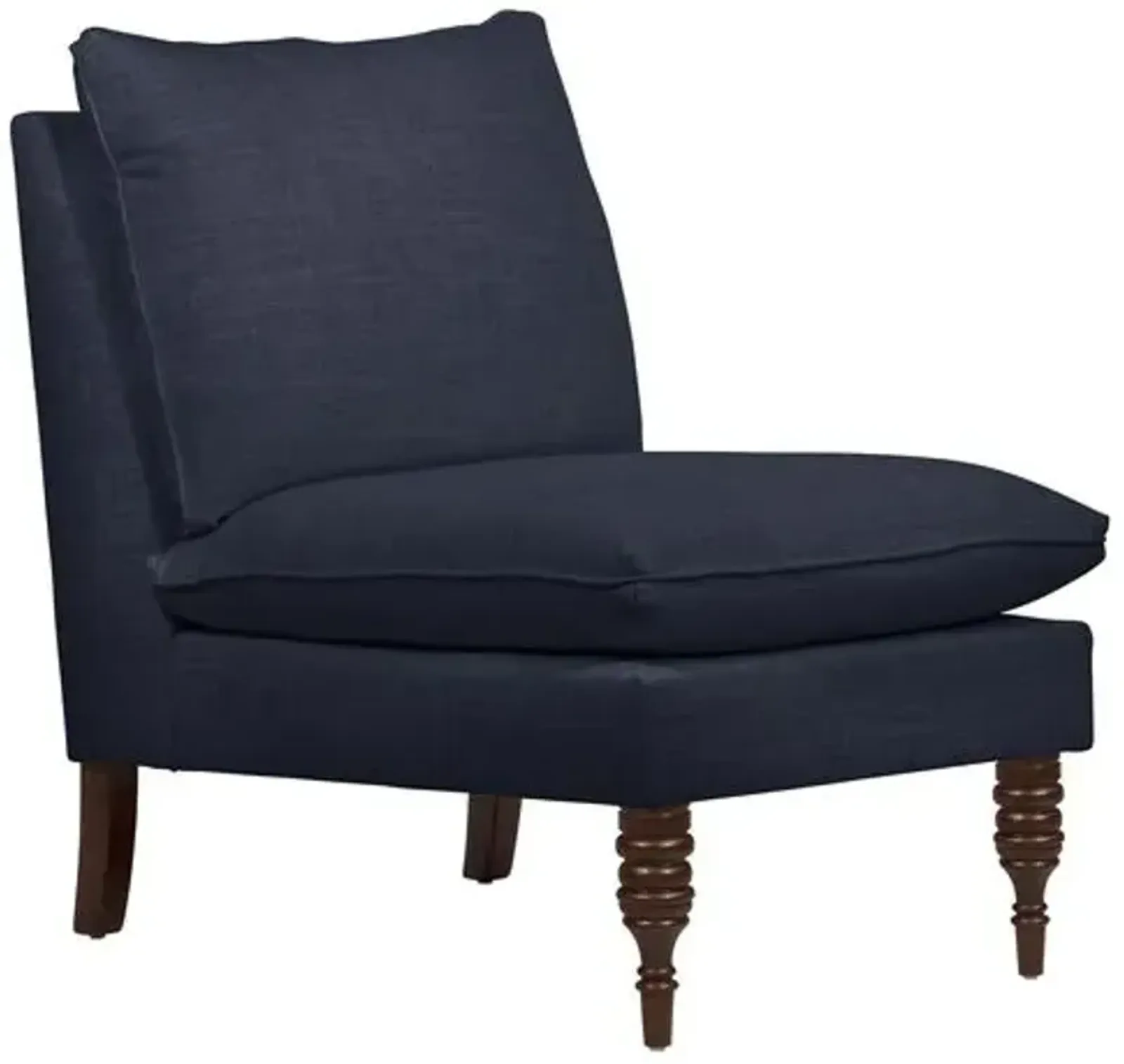 Daphne Linen Slipper Chair - Blue