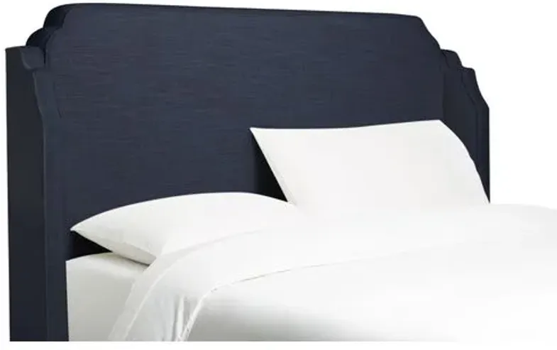 Aurora Linen Wingback Headboard - Blue