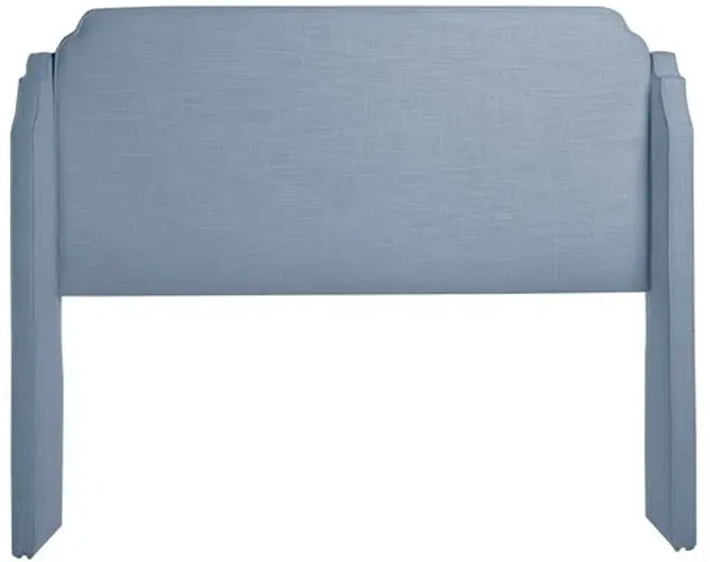 Aurora Linen Wingback Headboard - Blue