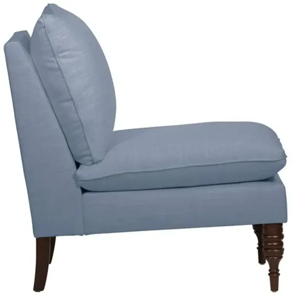 Daphne Linen Slipper Chair - Blue