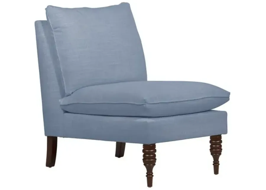 Daphne Linen Slipper Chair - Blue