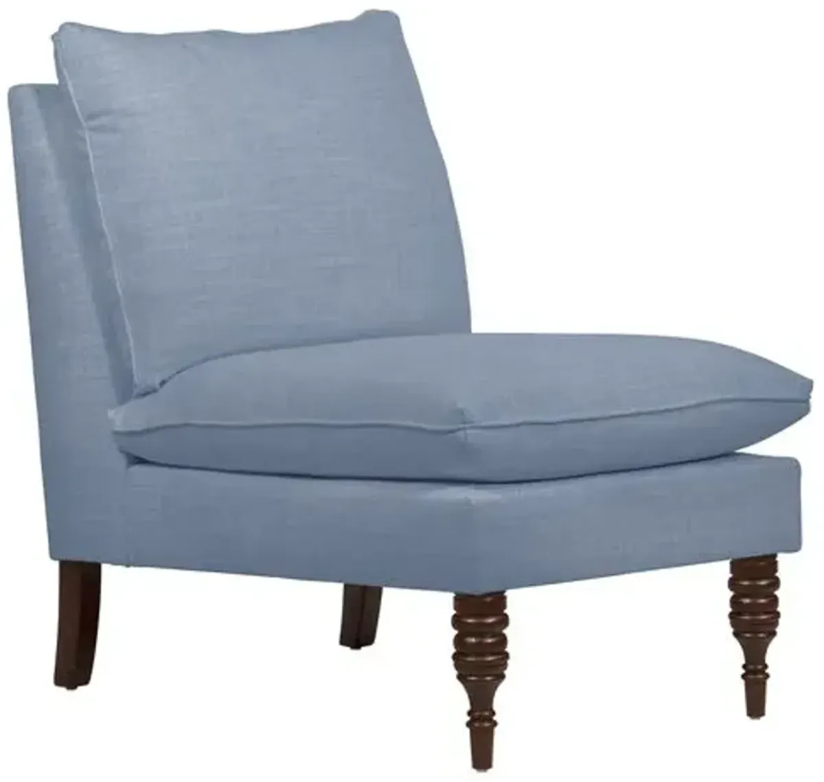 Daphne Linen Slipper Chair - Blue