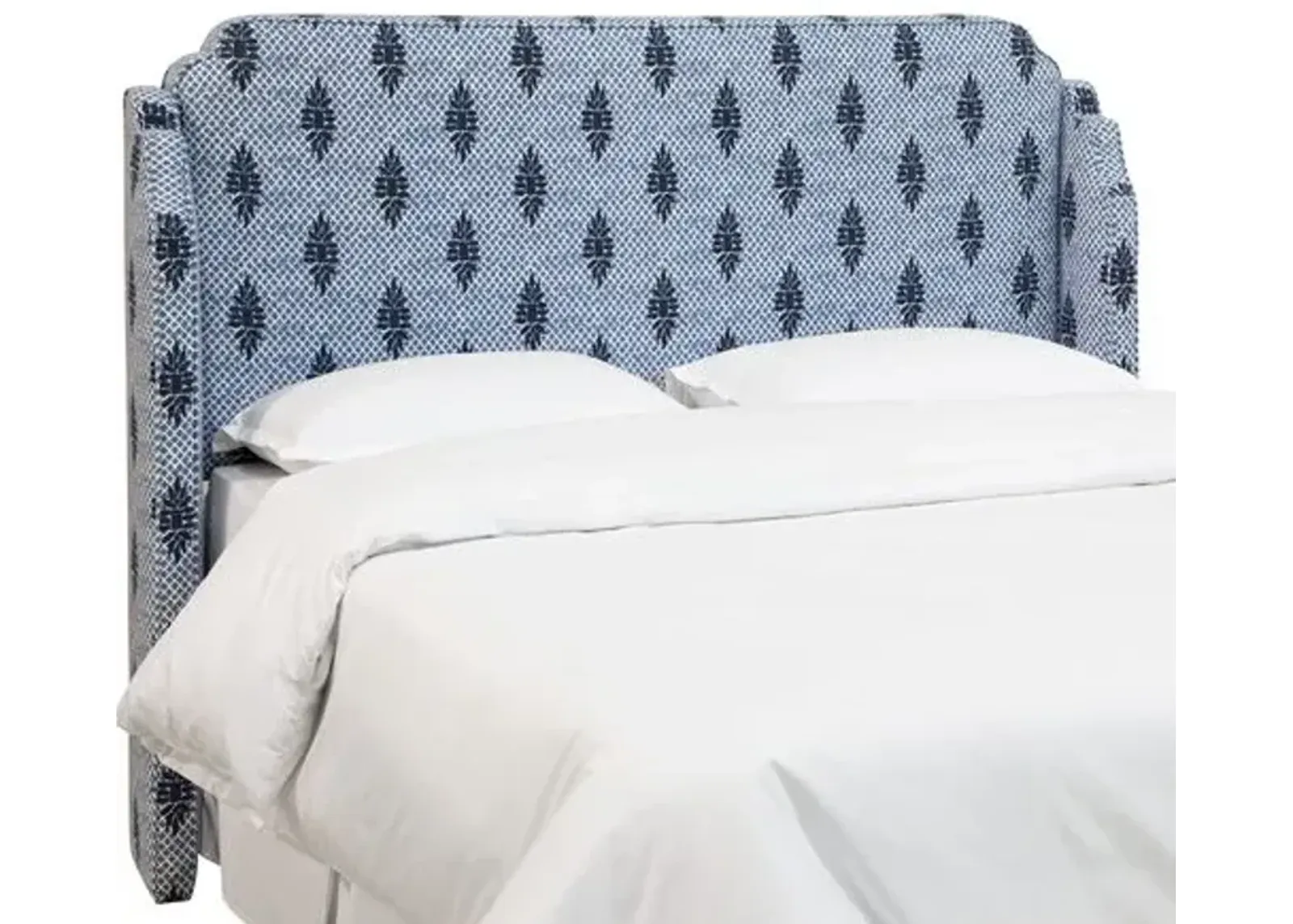 Aurora Wingback Headboard - Boca Blue Medallion