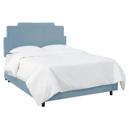 Paxton Linen Bed - Blue