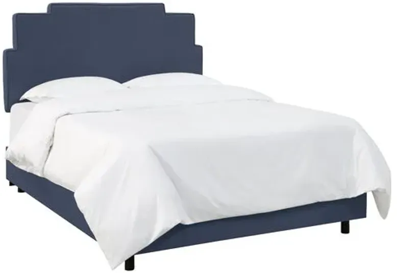 Paxton Linen Bed - Blue