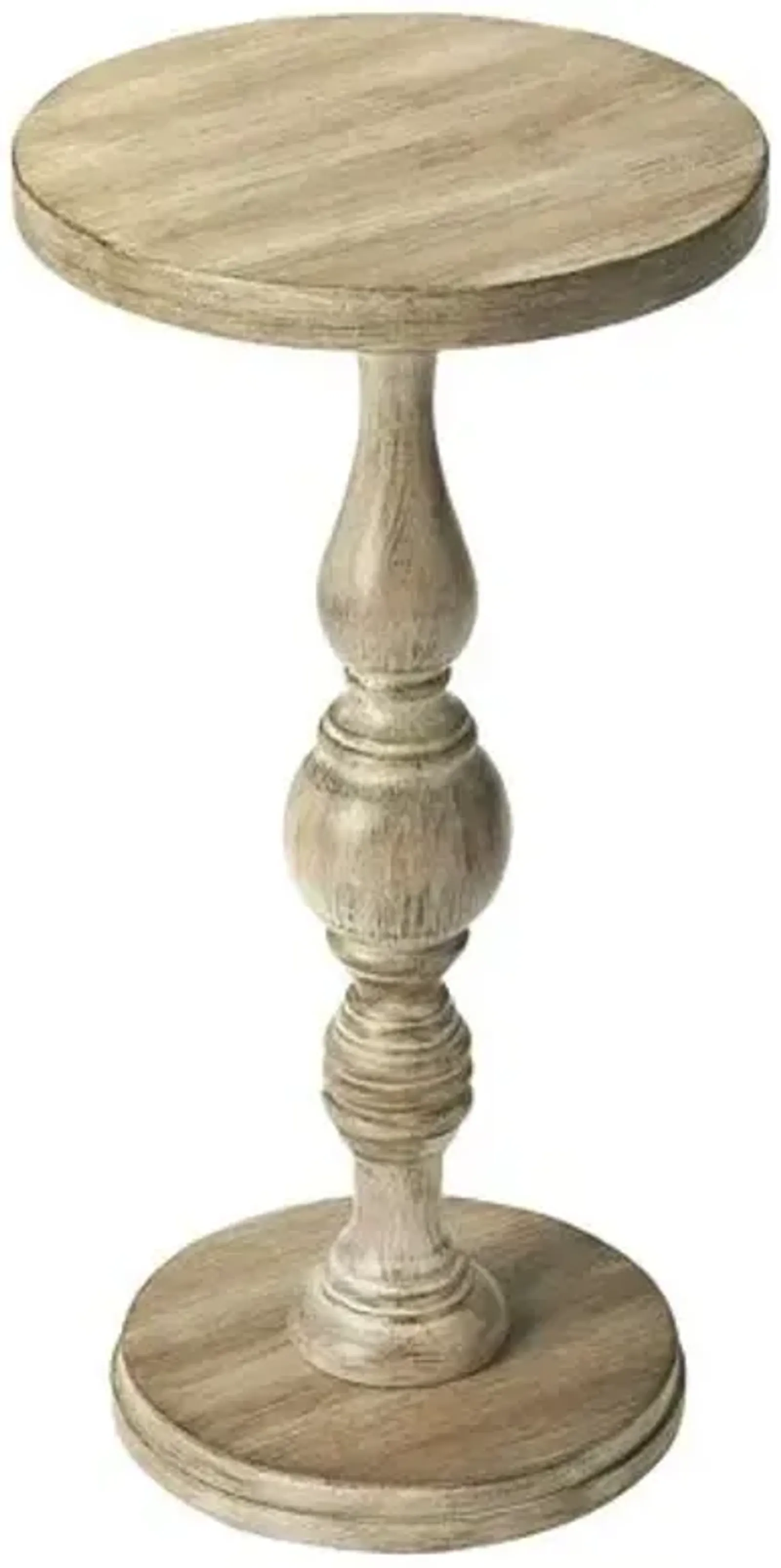 Beatrice Pedestal Side Table - Beige