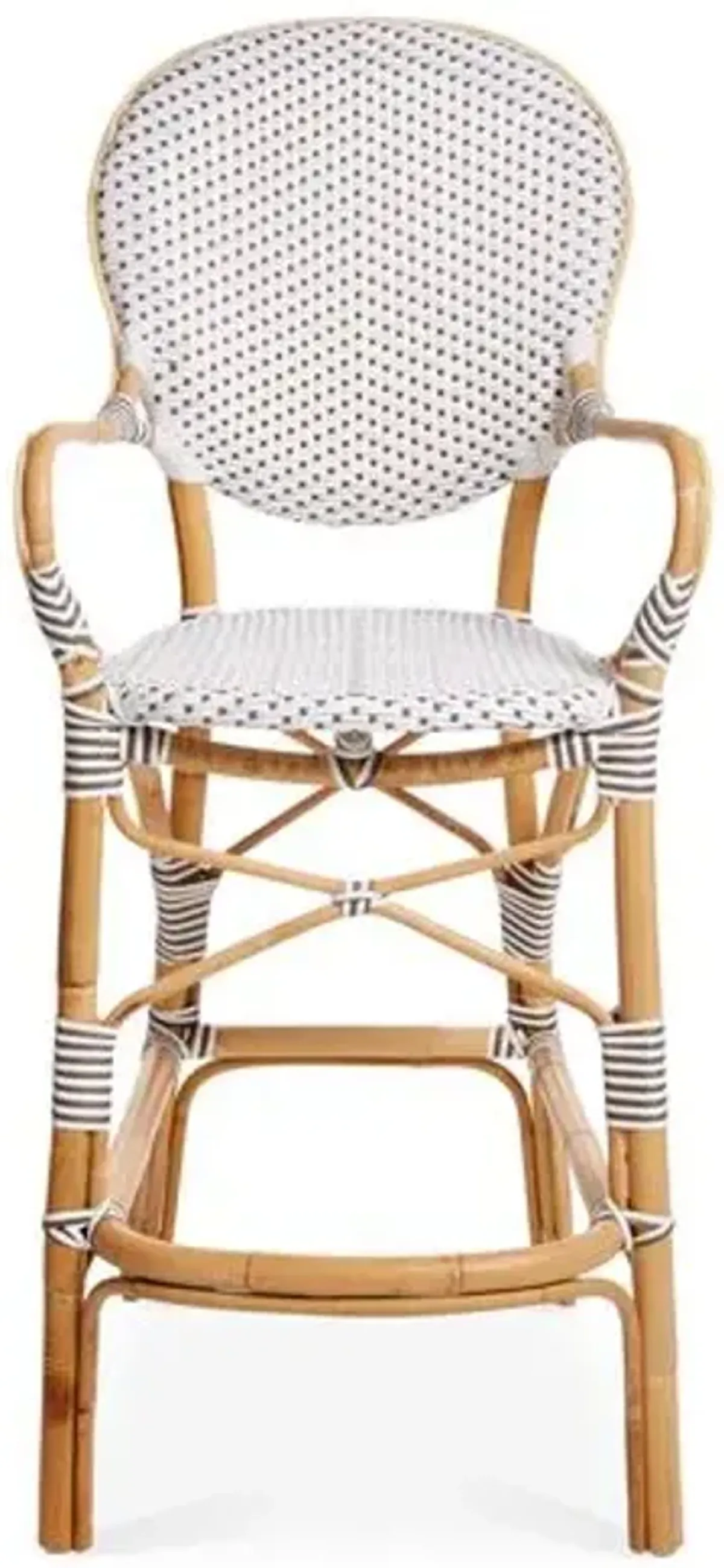 Isabell Rattan Barstool - White/Cappuccino - Sika Design