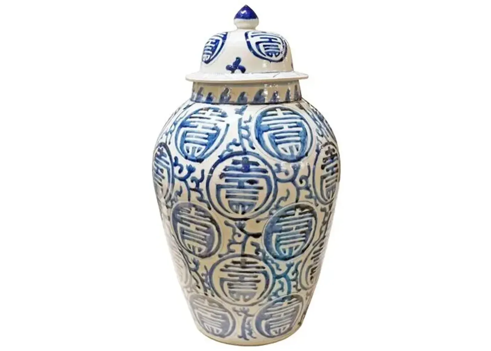 20" Longevity Heaven Jar - Blue/White