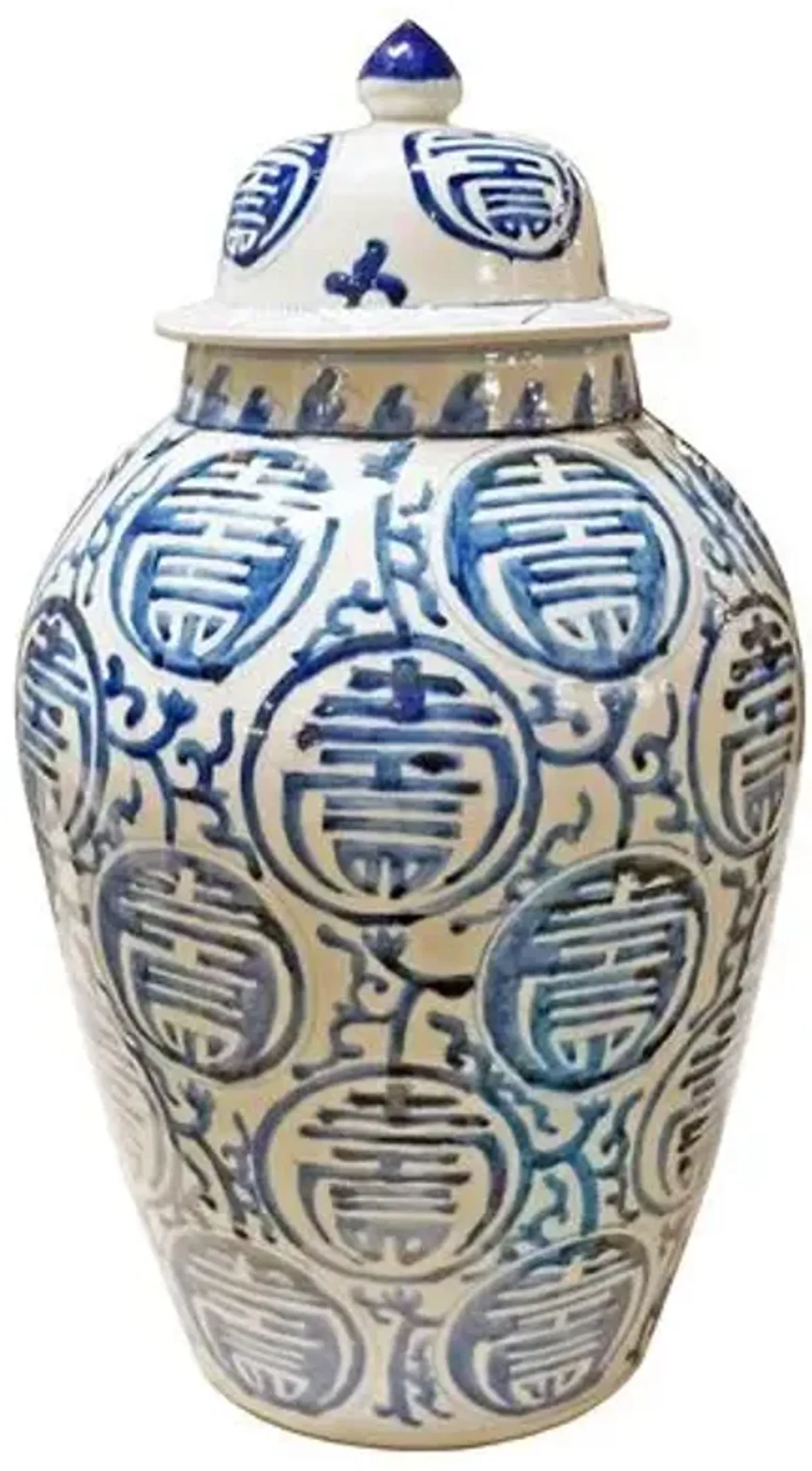 20" Longevity Heaven Jar - Blue/White