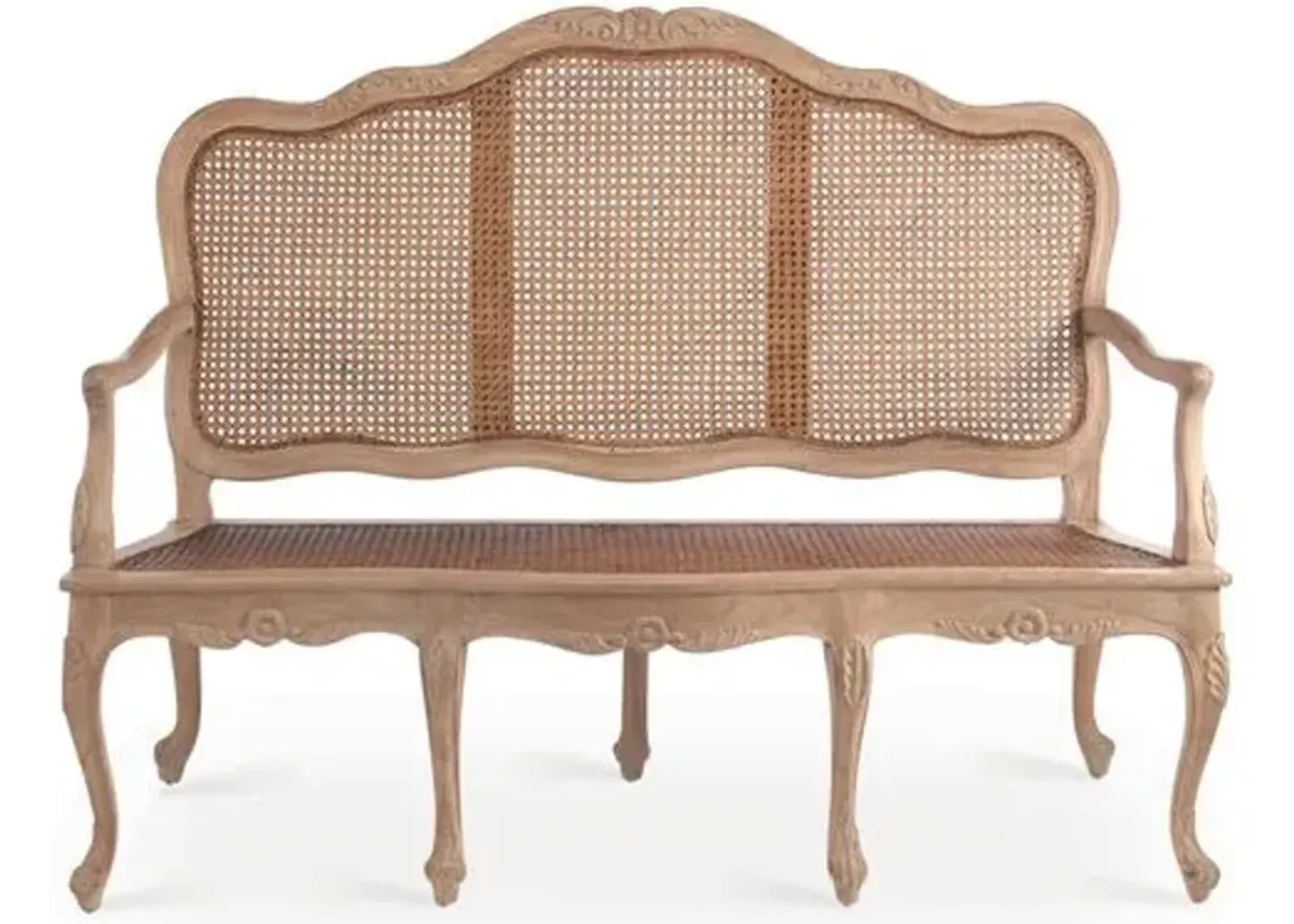 Cane Three-Seat Sofa - Natural - Handcrafted