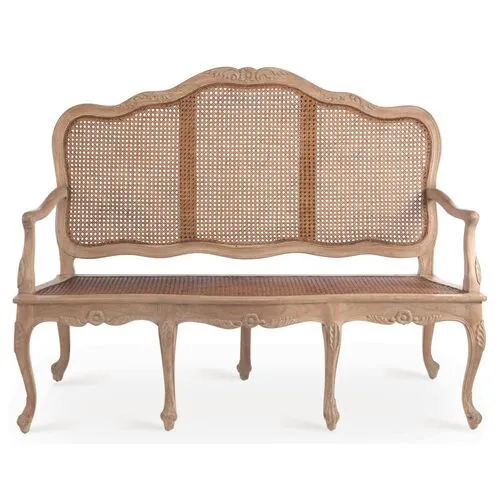 Cane Three-Seat Sofa - Natural - Handcrafted