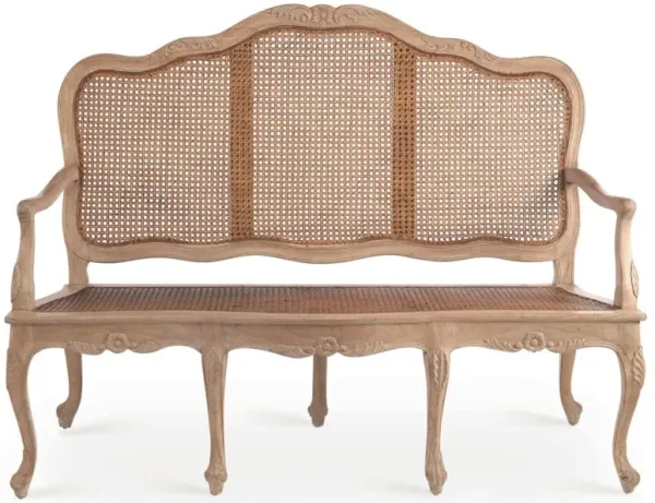 Cane Three-Seat Sofa, Natural