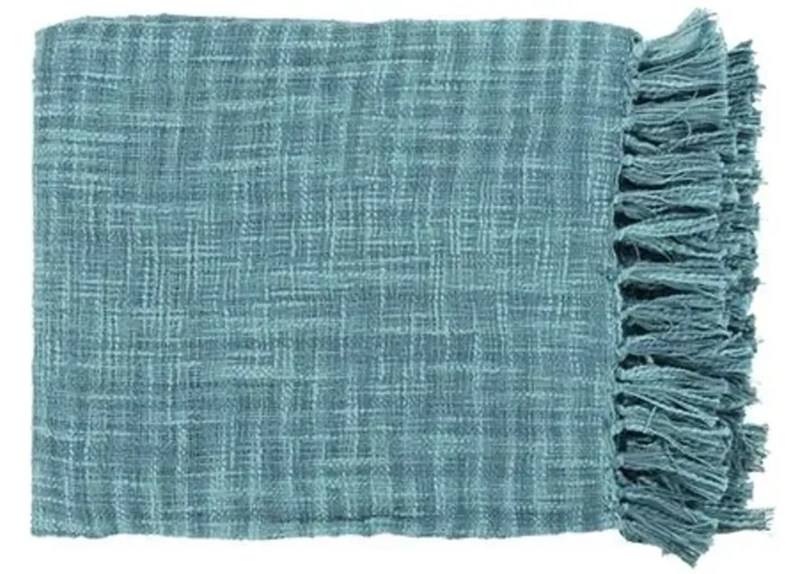 Tori Throw - Teal - Blue, Fringed