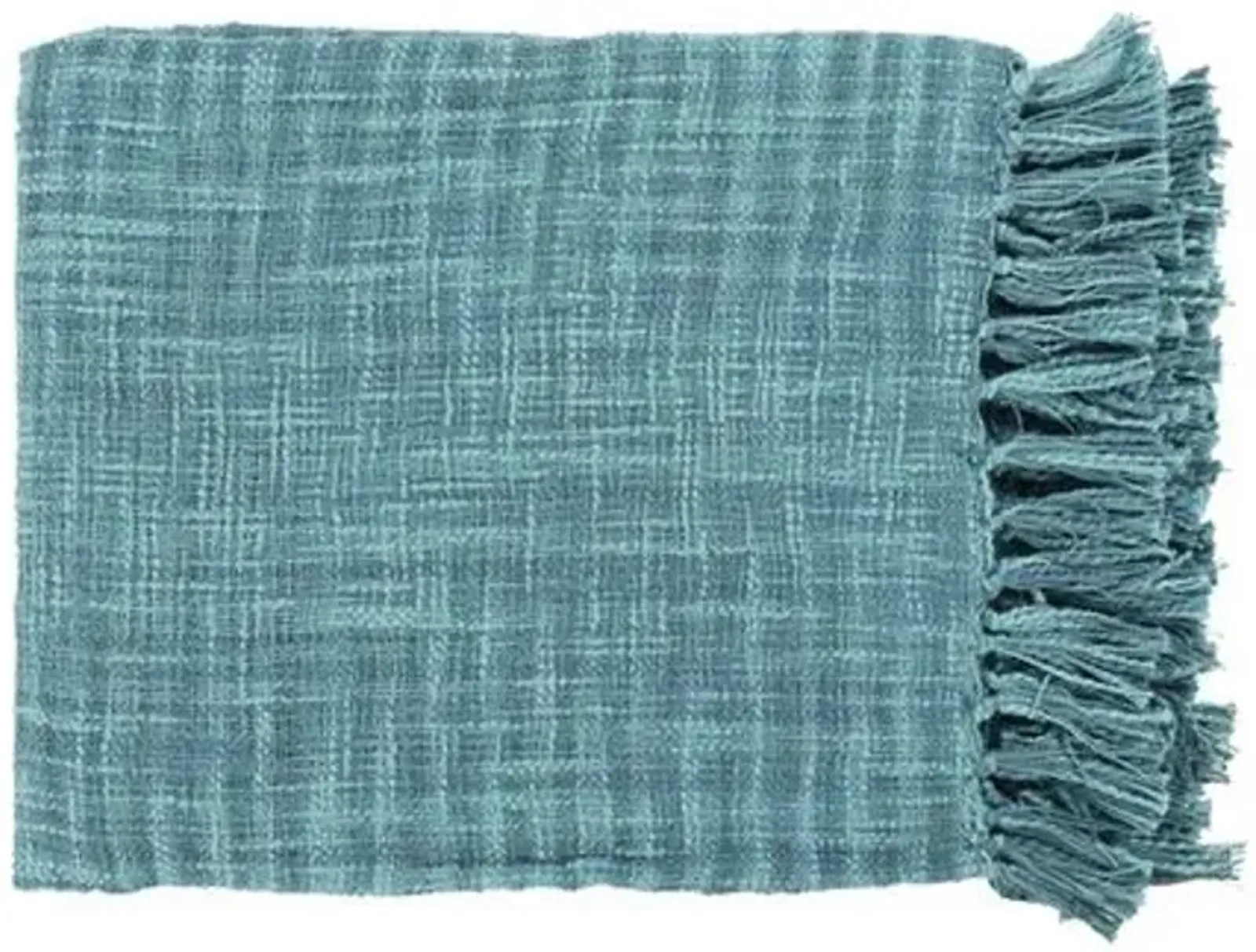 Tori Throw - Teal - Blue, Fringed